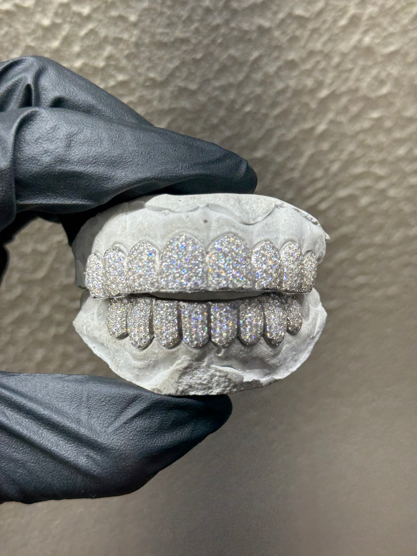 Full Bust Down Moissanite HoneyComb Style Diamond Grillz