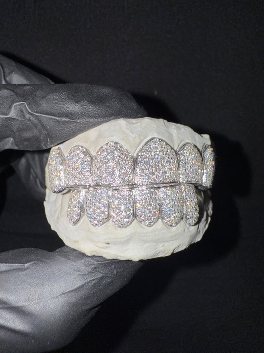 Full Bust Down Moissanite HoneyComb Style Diamond Grillz