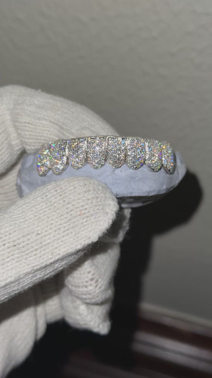 Full Bust Down Moissanite HoneyComb Style Diamond Grillz