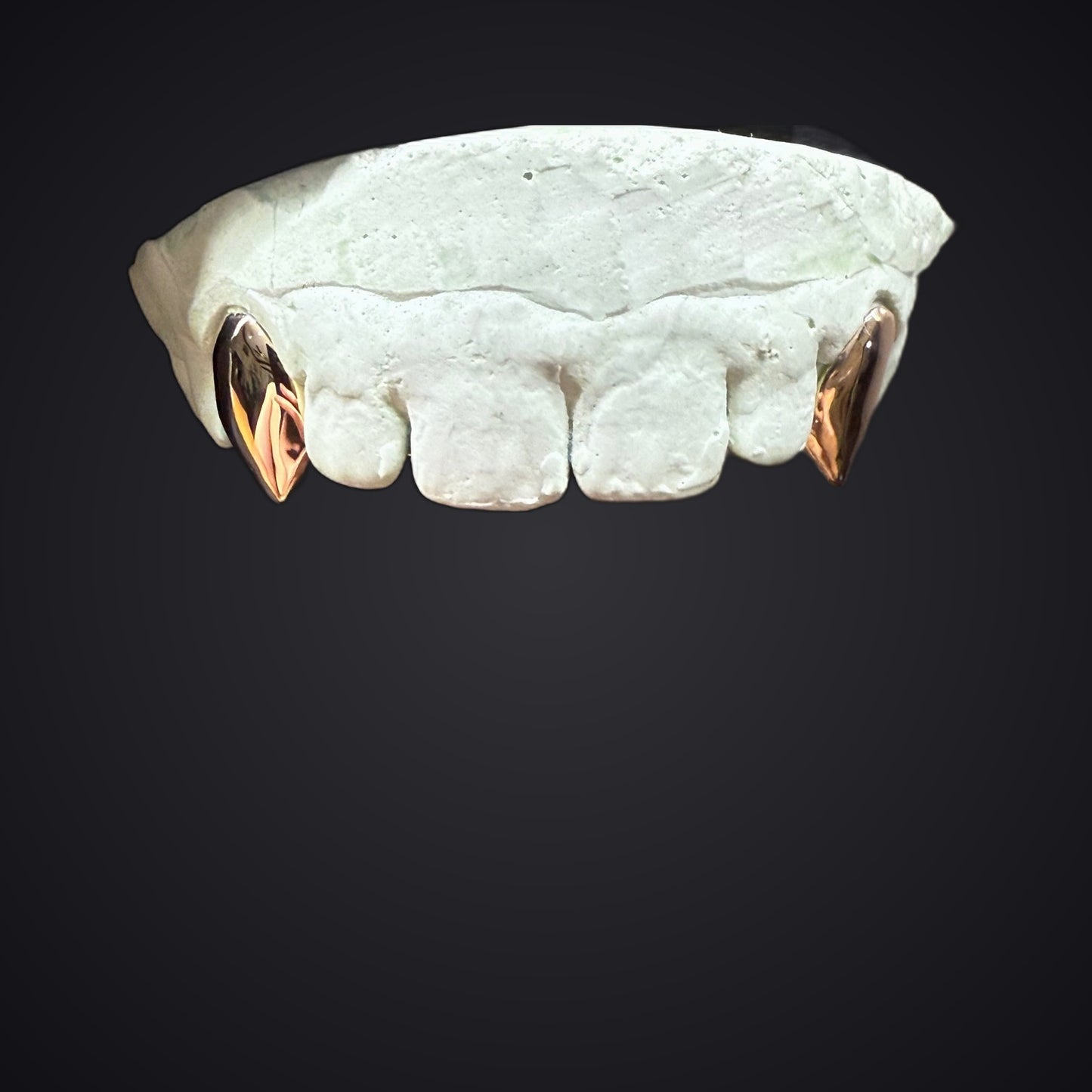 2 Teeth Vampire Fang Gold or Silver With Back Bar