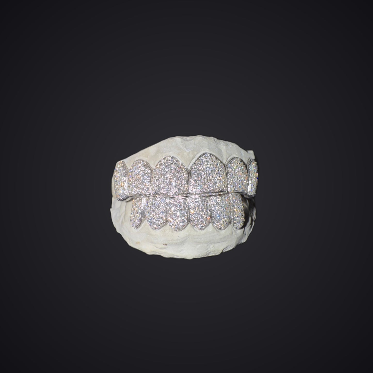 Full Bust Down VVS Moissanite HoneyComb Style Diamond Grillz